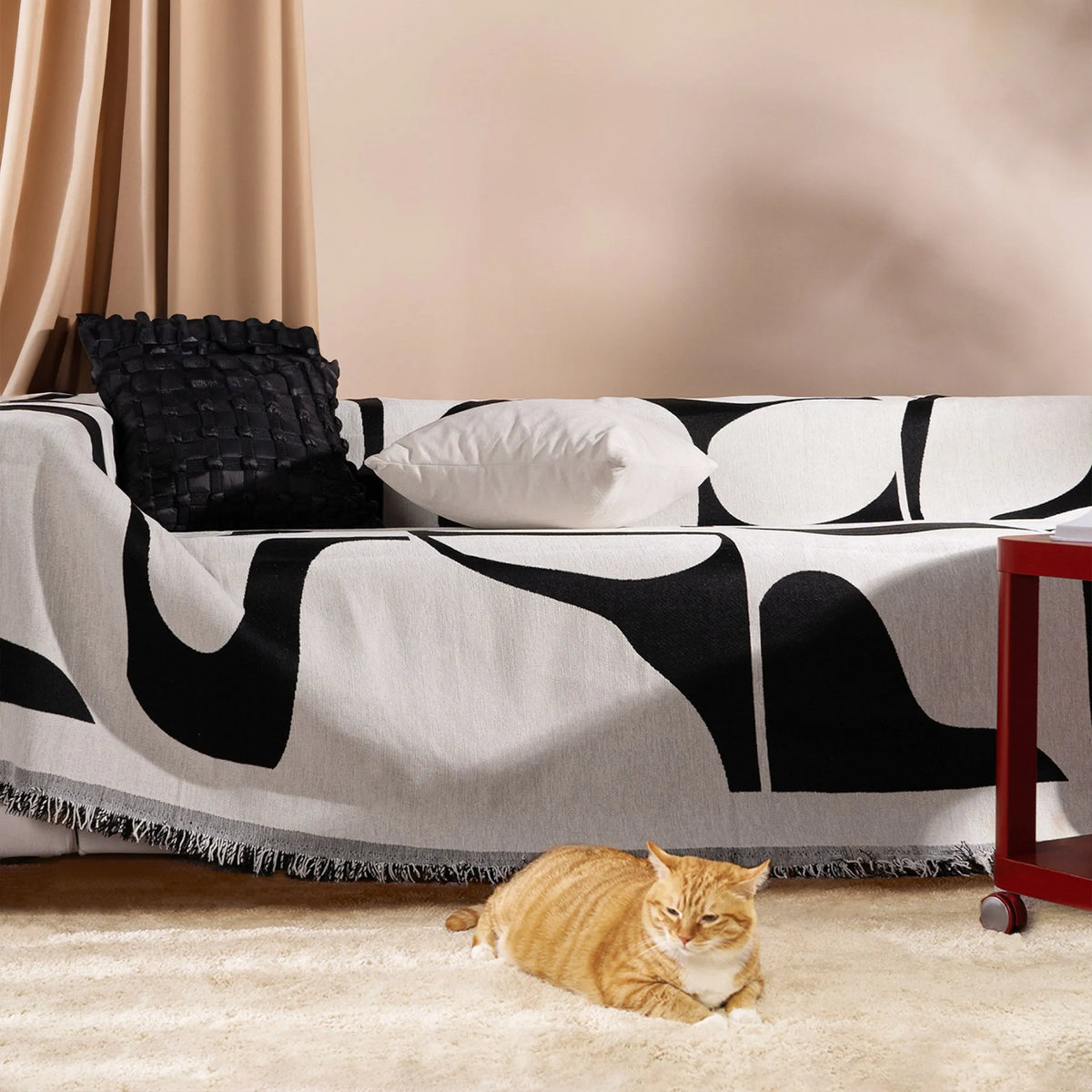 Modern White Jacquard Sofa Cover