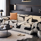 Monochrome Ink Stroke Sofa Cover