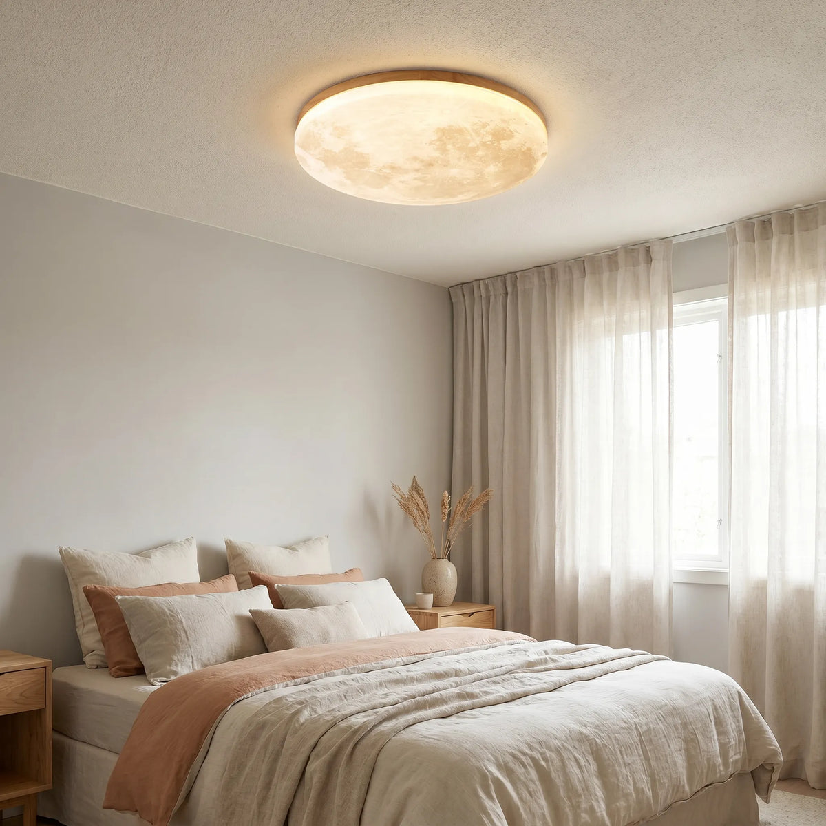 Moon Round LED Flush Ceiling Light