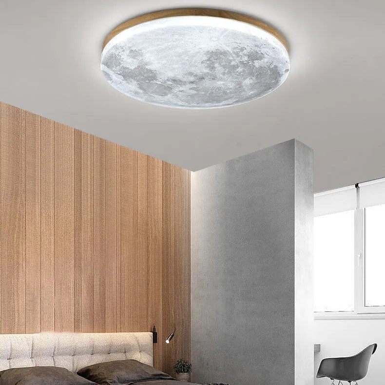 Moon Round LED Flush Ceiling Light