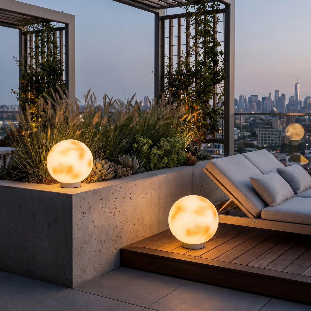 Moon Sphere Pillar Light