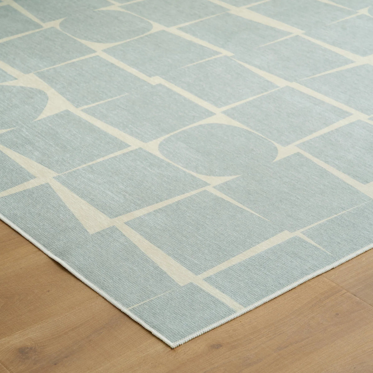 Neutral Mosaic Washable Rug