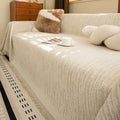 Neutral Woven Minimalist Sofa Throw