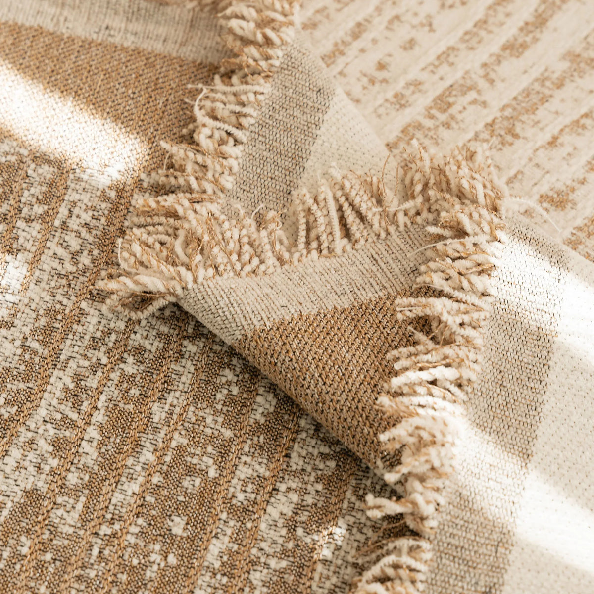 Neutral Woven Minimalist Sofa Throw