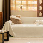 Neutral Woven Minimalist Sofa Throw