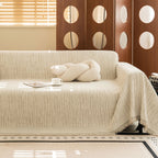 Neutral Woven Minimalist Sofa Throw