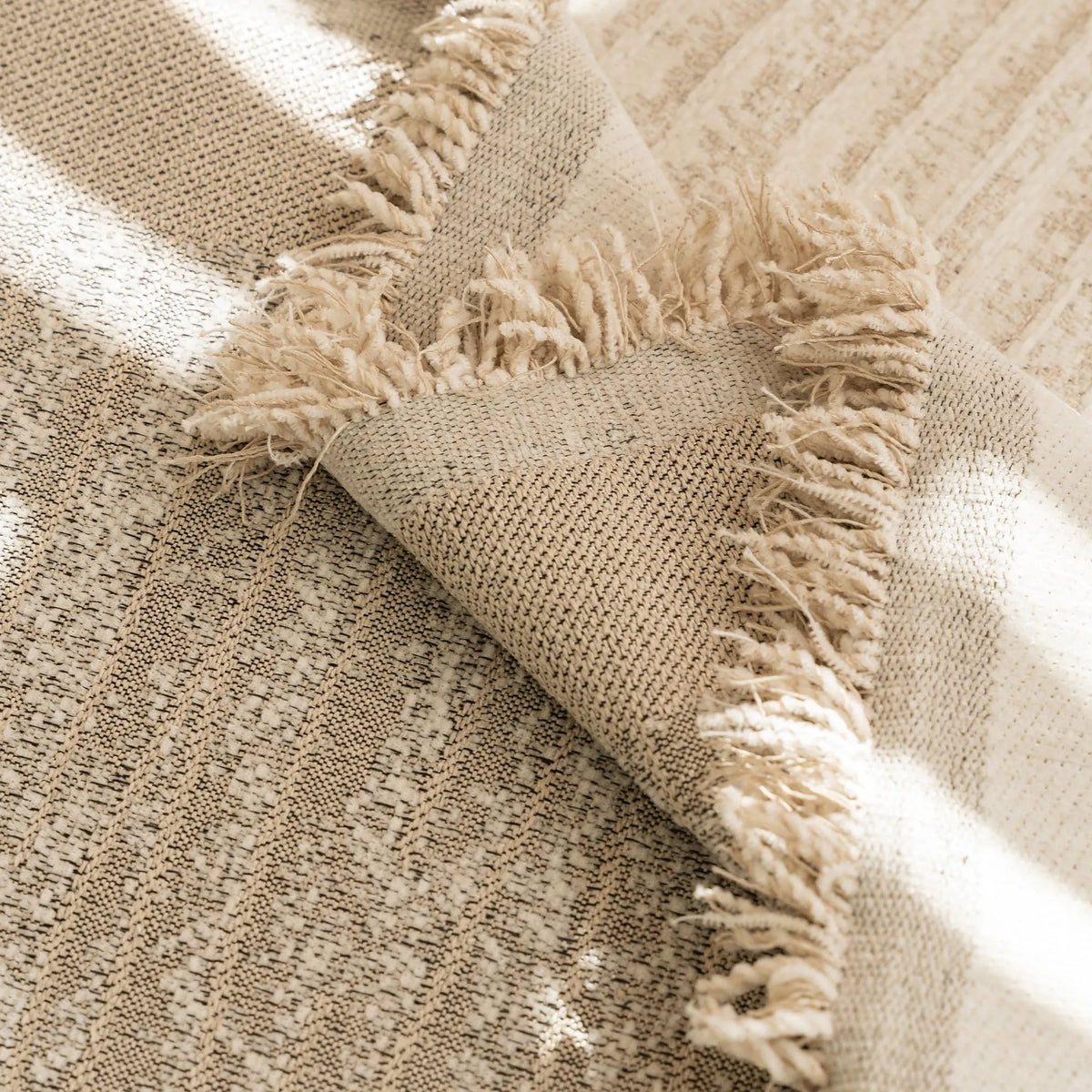 Neutral Woven Minimalist Sofa Throw