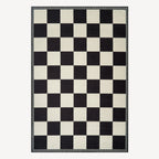 Noir Checkered Washable Rug