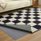 Noir Checkered Washable Rug
