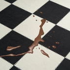 Noir Checkered Washable Rug