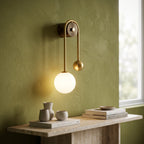 Nordic Gold White Glass Wall Light