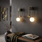 Nordic Gold White Glass Wall Light