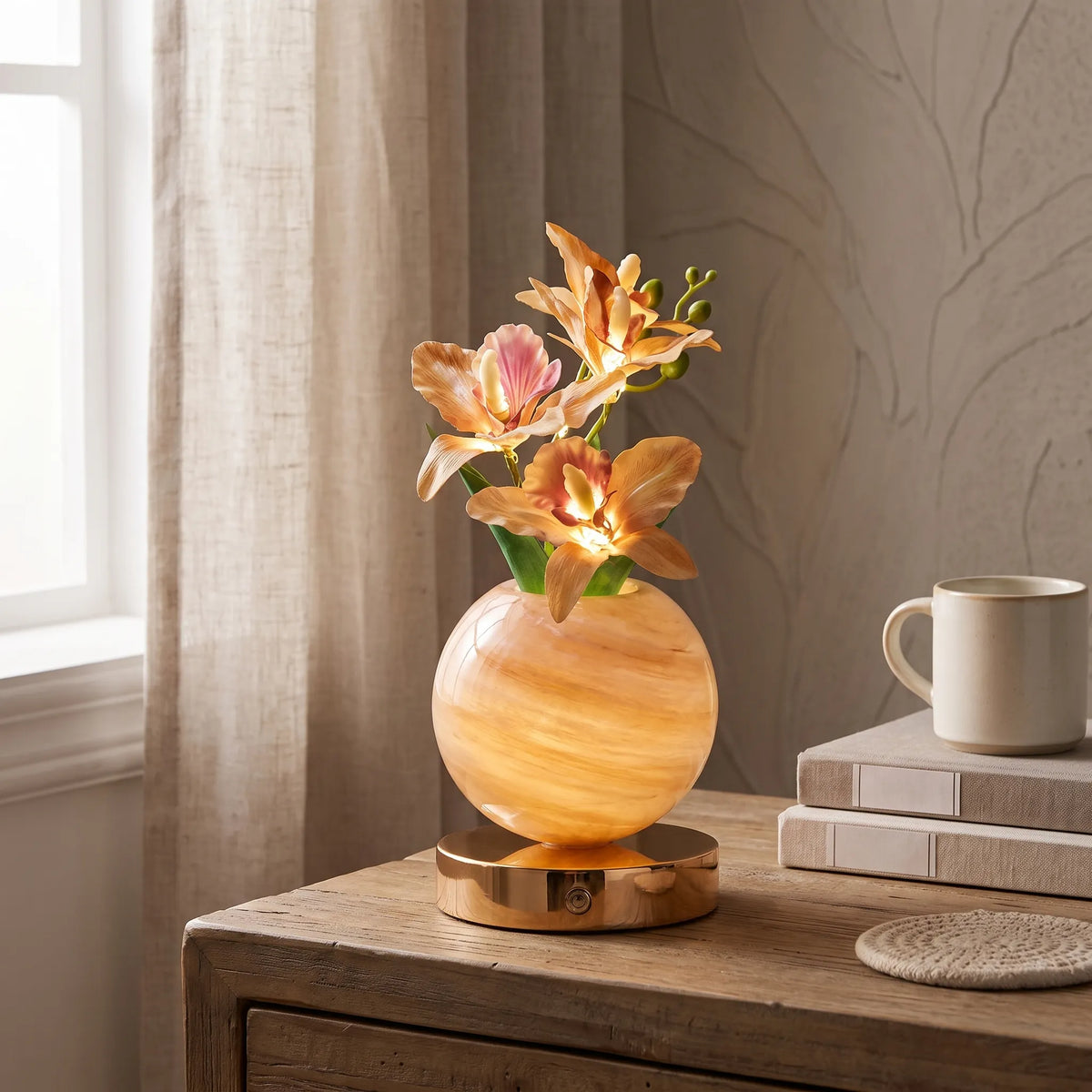 Orchid Glass Vase Table Lamp