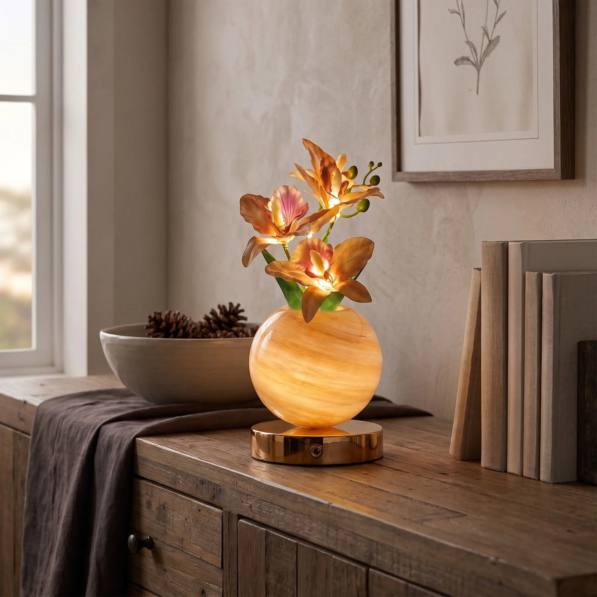 Orchid Glass Vase Table Lamp