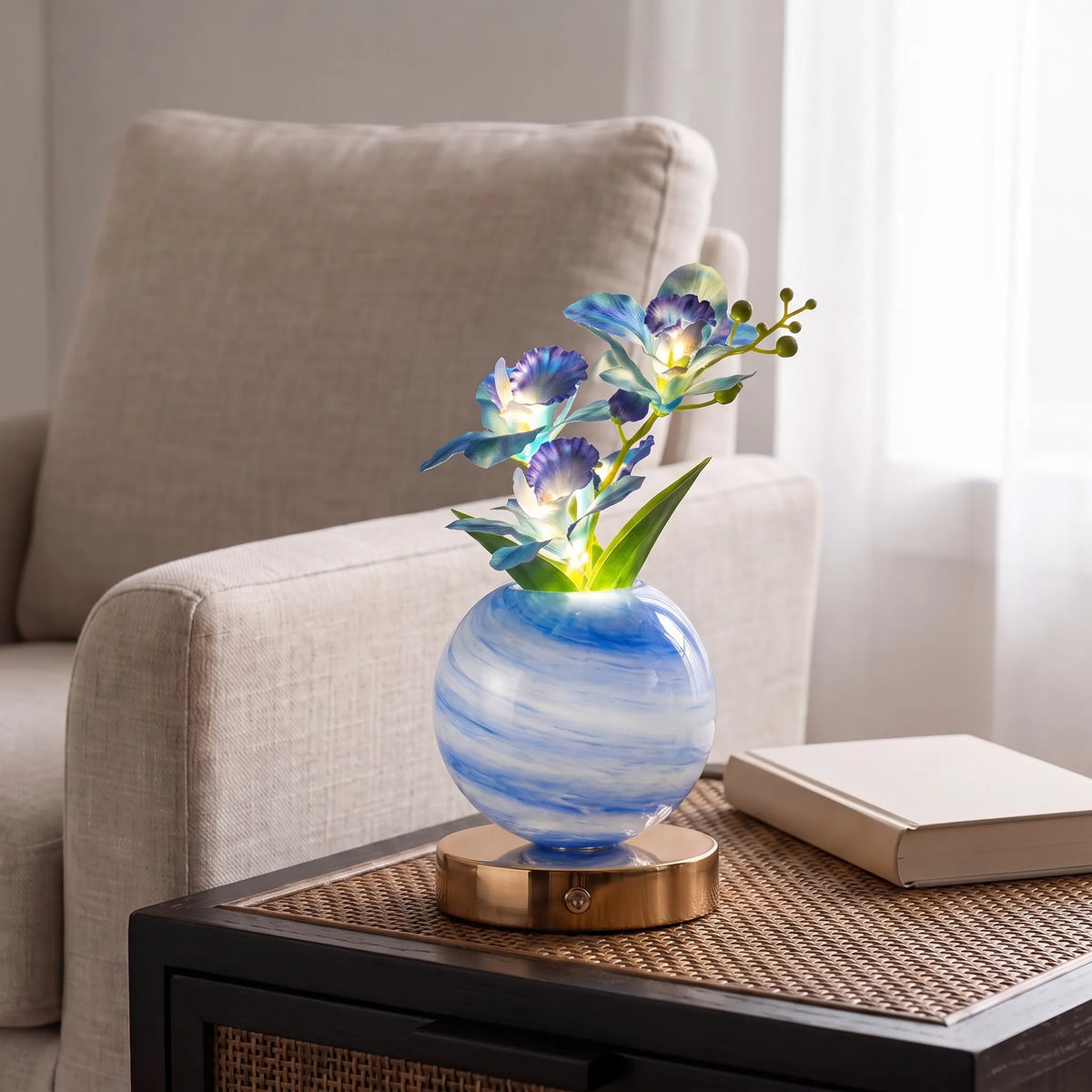 Orchid Glass Vase Table Lamp