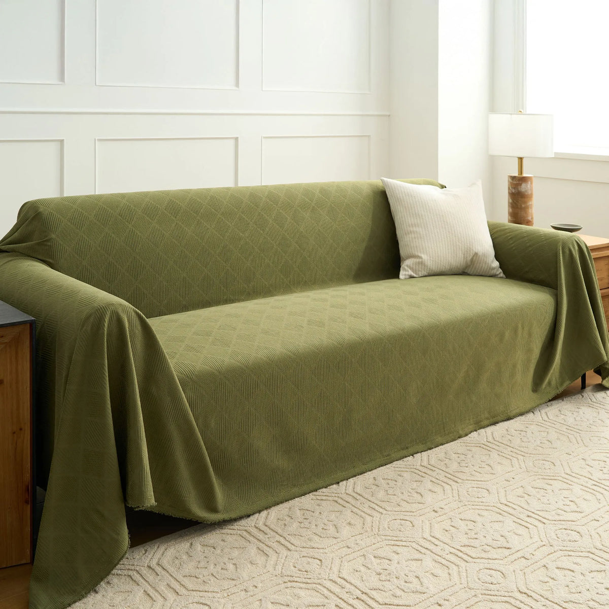 Patterned Gem Chenille Sofa Cover