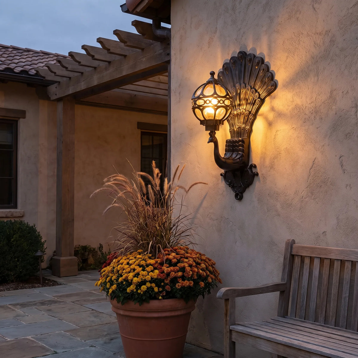 Peacock Outdoor Wall Light