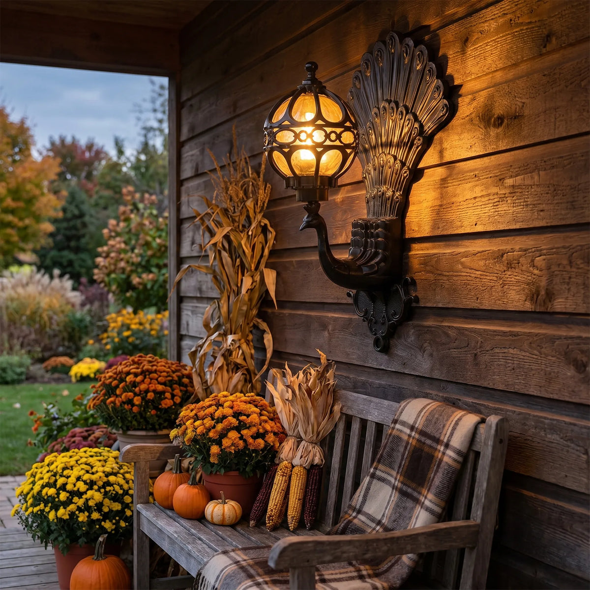 Peacock Outdoor Wall Light