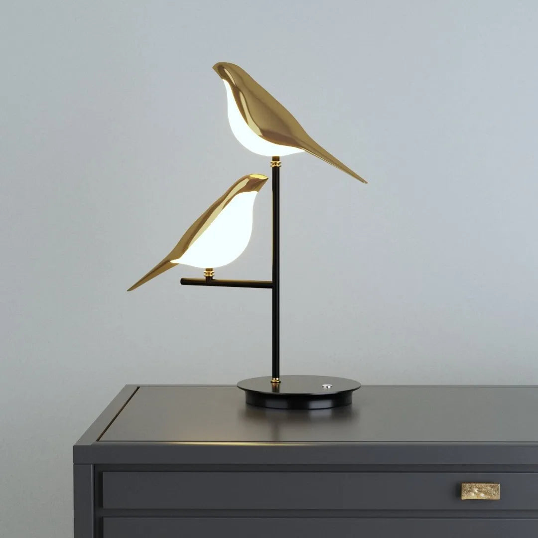 Perching Birds Sculptural Lamp