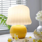 Pleated Glass Mushroom Lamp