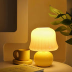 Pleated Glass Mushroom Lamp