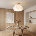 Pleated Shade Brass Ceiling Light