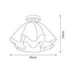 Pleated Shade Brass Ceiling Light