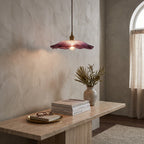 Plug-In Flower Glass Pendant Lamp