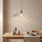 Plug-In Flower Glass Pendant Lamp
