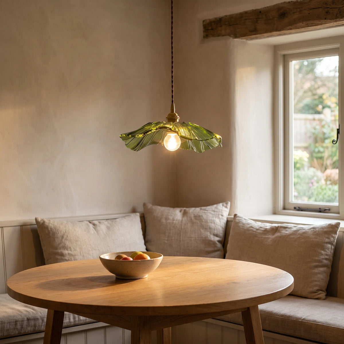 Plug-In Flower Glass Pendant Lamp