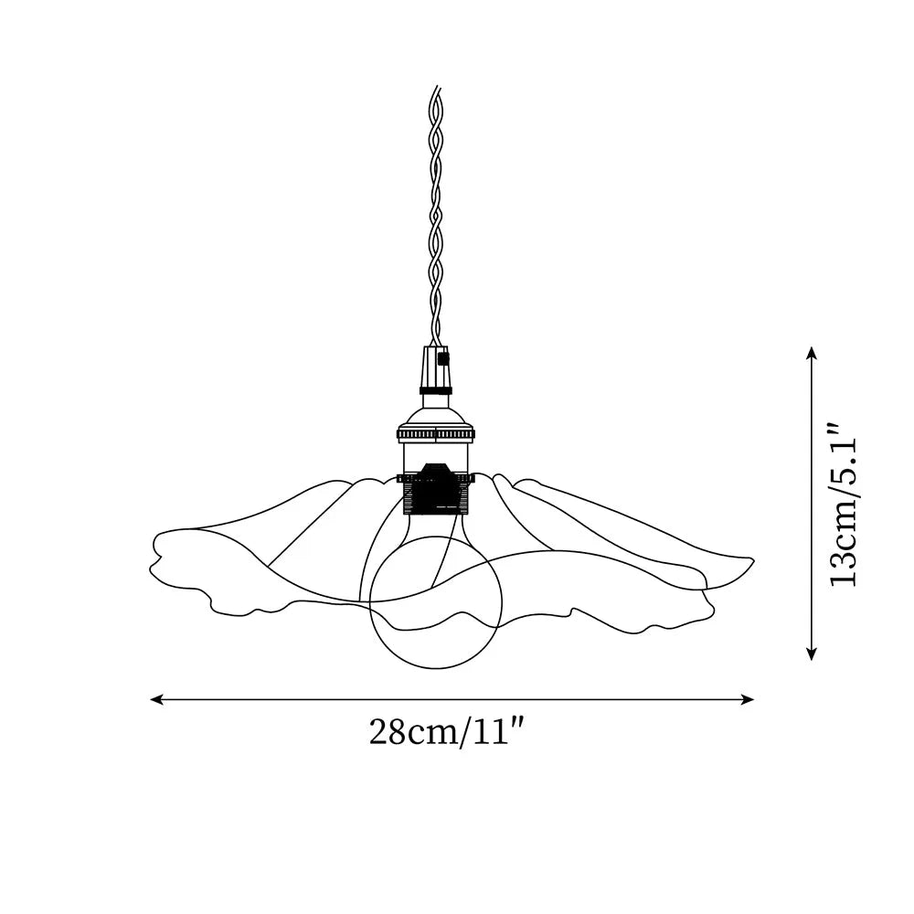 Plug-In Flower Glass Pendant Lamp