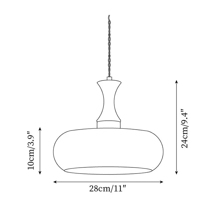 Plug-In Retro Glass Pendant Lamp
