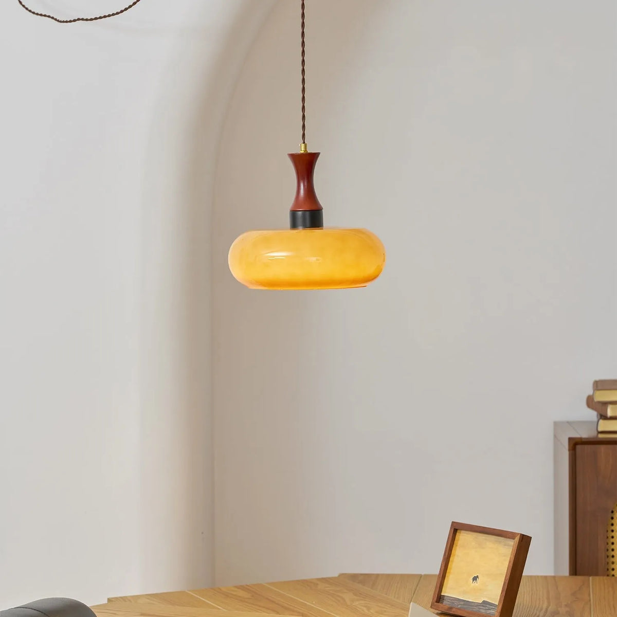 Plug-In Retro Glass Pendant Lamp