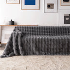 Plush Faux Rabbit Fur Sofa Throw