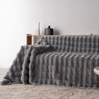 Plush Faux Rabbit Fur Sofa Throw
