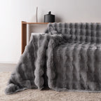 Plush Faux Rabbit Fur Sofa Throw