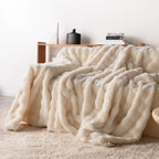 Plush Faux Rabbit Fur Sofa Throw