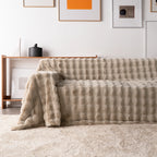 Plush Faux Rabbit Fur Sofa Throw