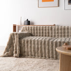Plush Faux Rabbit Fur Sofa Throw