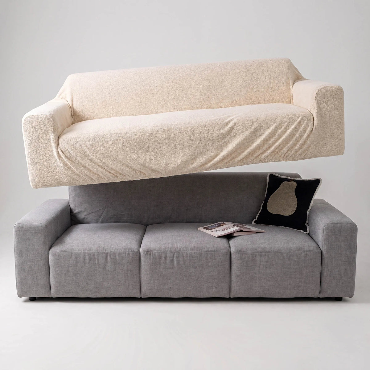 Plush Jacquard Stretch Sofa Slipcover