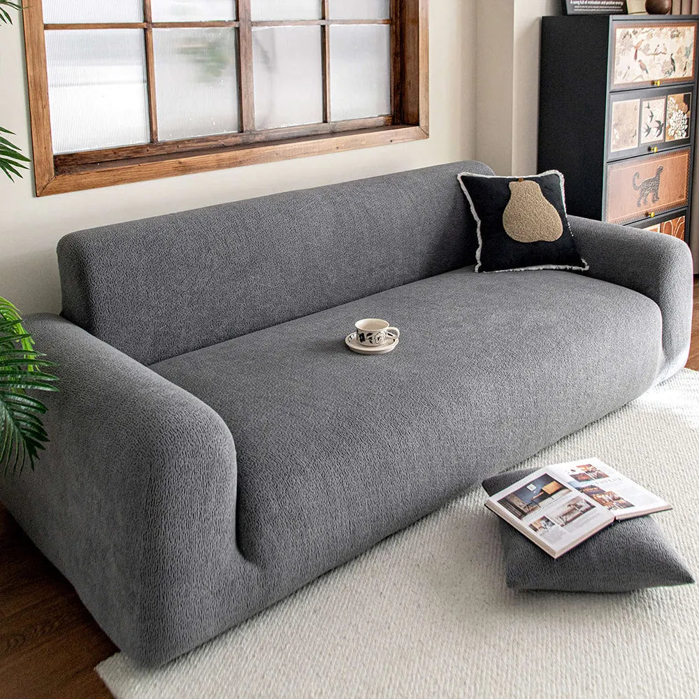 Plush Jacquard Stretch Sofa Slipcover