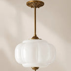 Pumpkin Glass Semi-Flush Pendant