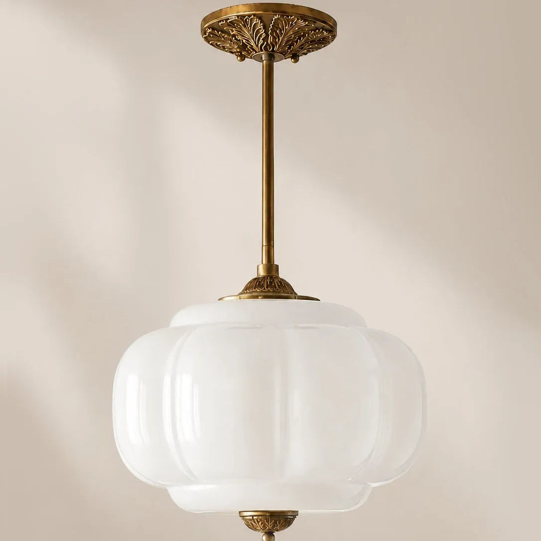 Pumpkin Glass Semi-Flush Pendant
