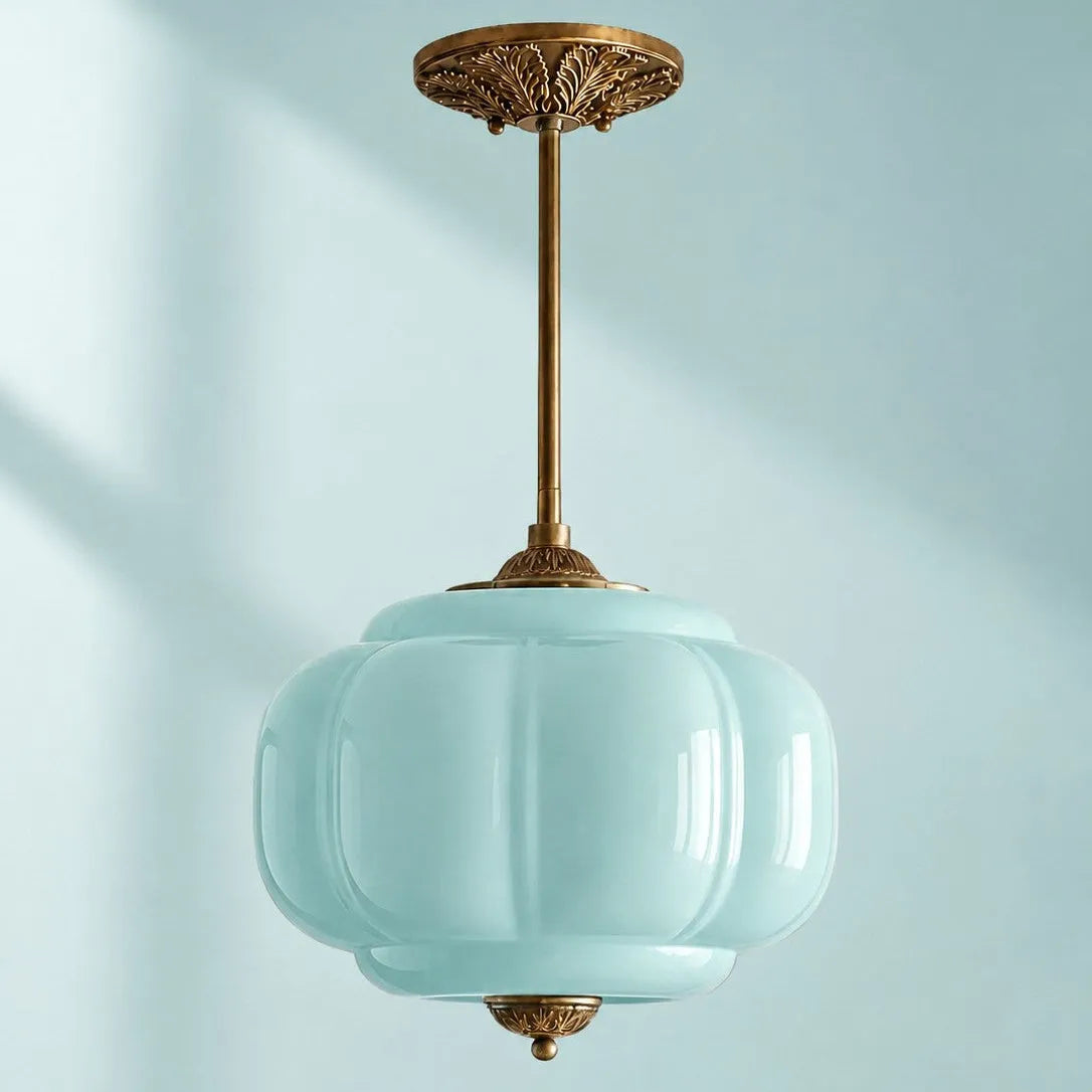 Pumpkin Glass Semi-Flush Pendant