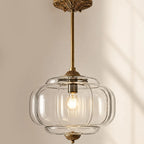 Pumpkin Glass Semi-Flush Pendant