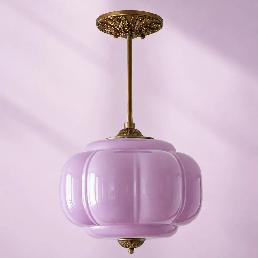 Pumpkin Glass Semi-Flush Pendant