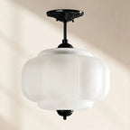 Pumpkin Glass Semi-Flush Pendant
