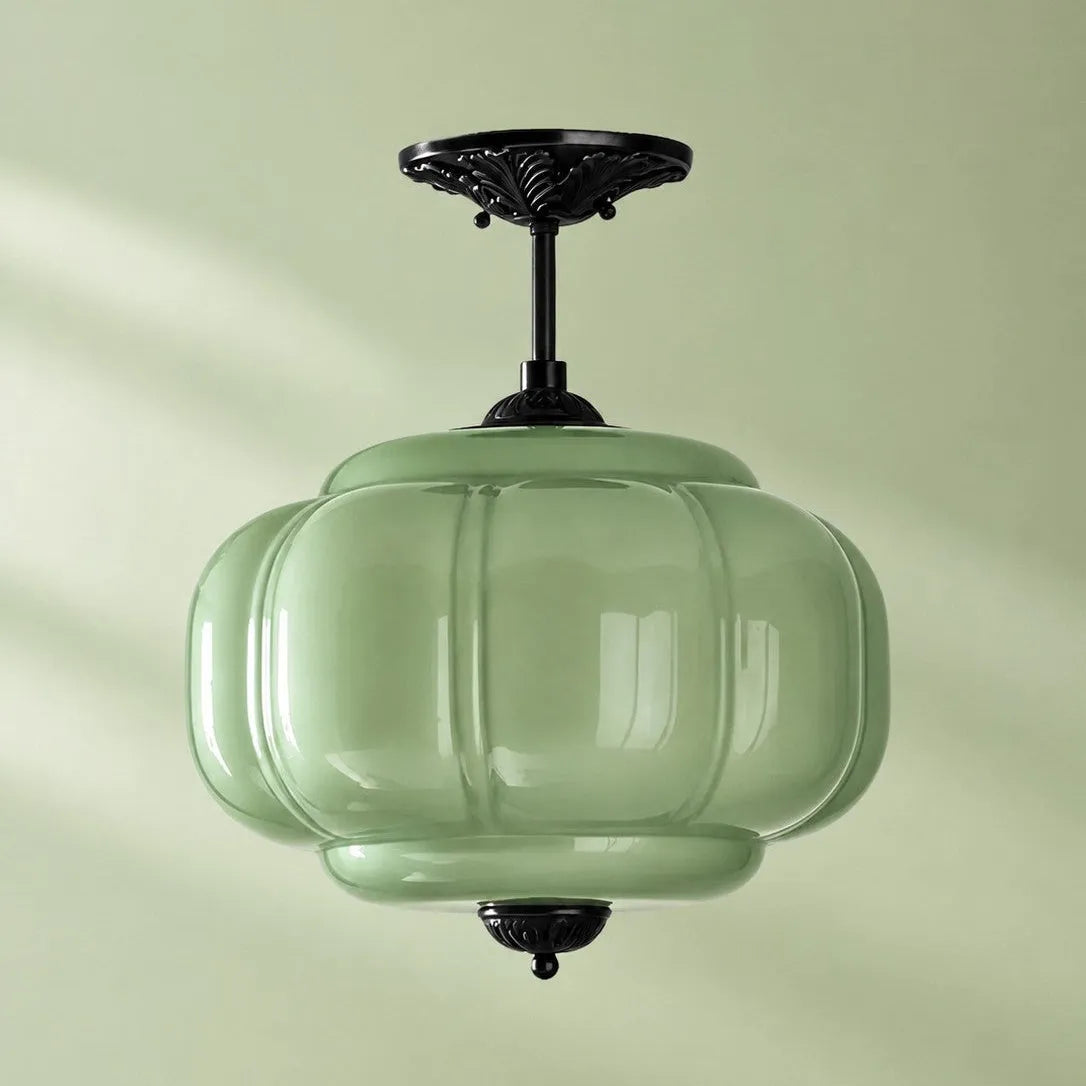 Pumpkin Glass Semi-Flush Pendant