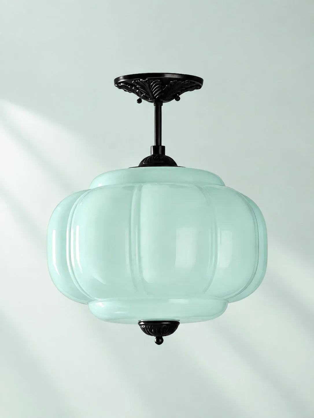 Pumpkin Glass Semi-Flush Pendant