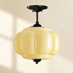 Pumpkin Glass Semi-Flush Pendant